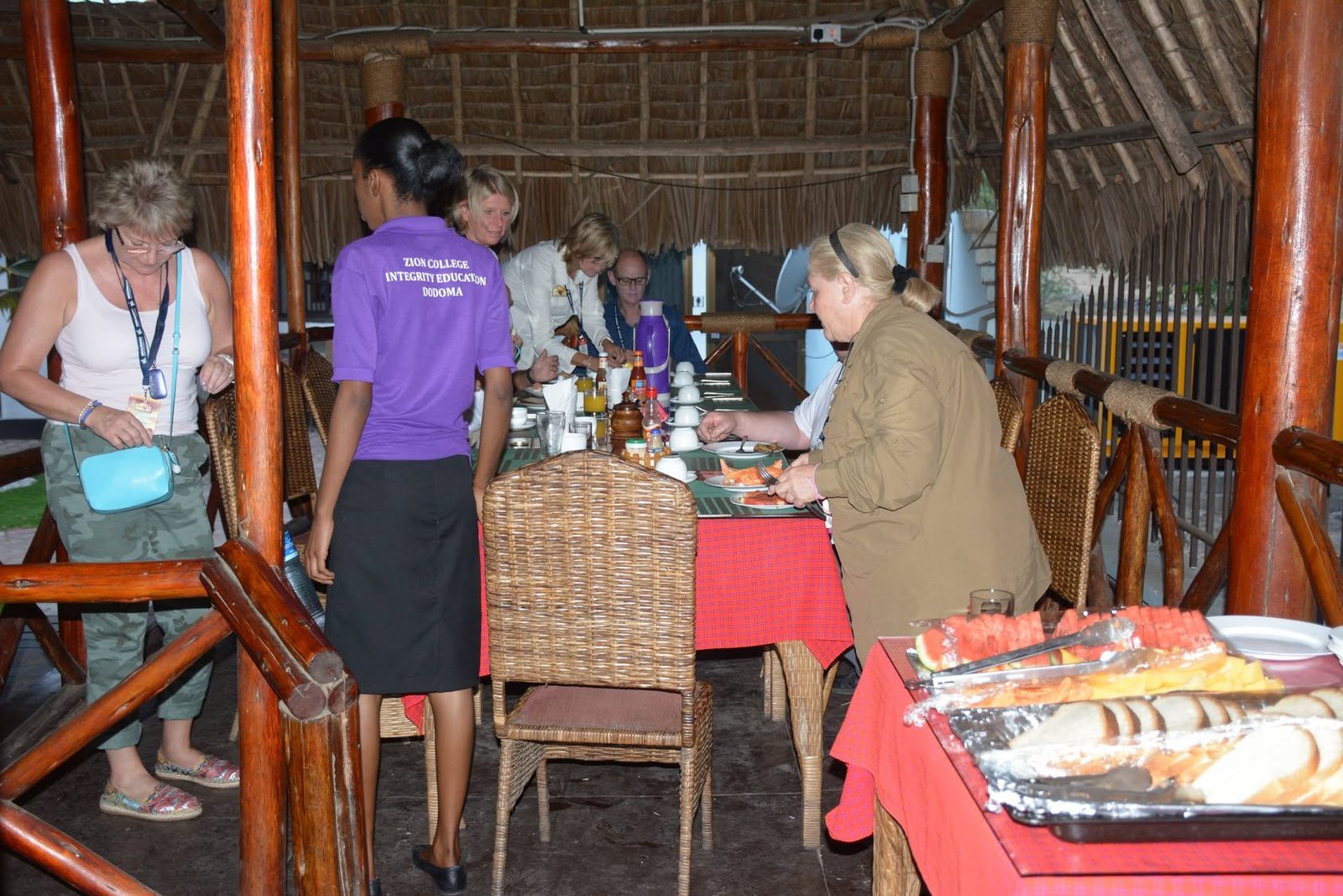 Breakfast buffet service at Vamos Hotel Mikumi